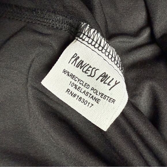 Princess Polly Ruched Slit Dress Black Party 4 US Stretchy - Picture 7 of 12